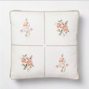 Studio McGee Floral Accent Pillow - Cream and Pink